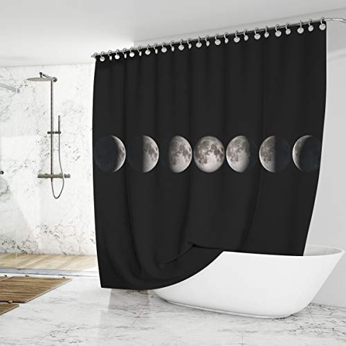 Cortina de Ducha de Luna transformadora de poliéster Impermeable y a Prueba de Moho decoración de la bañera del baño del Hotel del hogar 180 * 180 cm