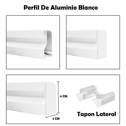 Cortina para Puerta Tiras PVC 200x90cm，Cortina para Puerta Exterior，10 Color (Blanco+Filo Transparente)