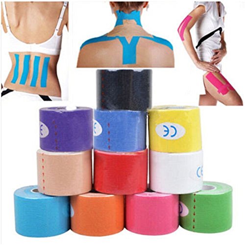 cosanter Kinesiología elástica Sports Physio Tape Vendaje – Venda elástica Taping para Fascitis Plantar tobillo Espinilleras bordes Síndrome articulado Descansa la rodilla espalda hombro