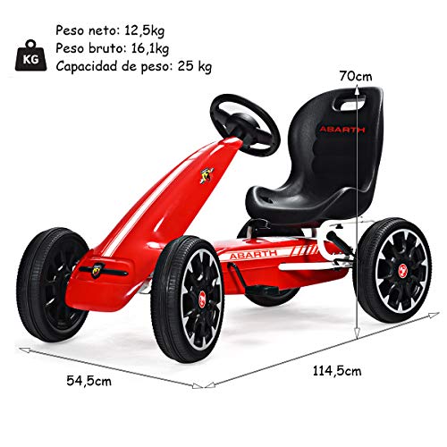 COSTWAY Go Kart para Niños Coche de Pedal con Asiento Ajustable,Freno de Mano y Cambio de Marcha Vehículo Juguete para Niño de 3 a 8 Años (Rojo)