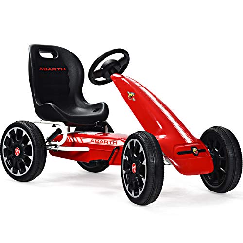 COSTWAY Go Kart para Niños Coche de Pedal con Asiento Ajustable,Freno de Mano y Cambio de Marcha Vehículo Juguete para Niño de 3 a 8 Años (Rojo)