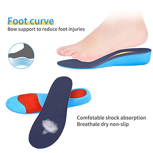 CosyInSofa Plantilla de aumento Altura de amortiguación elástica Altura de inserción de calzado deportivo para hombres o mujeres Cómodas plantillas de reemplazo transpirables (2.3cm(S:35-40EU), Azul)