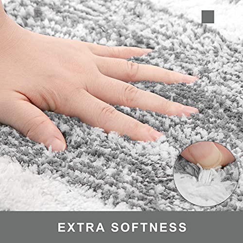 COSYLAND Alfombra de Baño, Alfombra de Baño Lavable Antideslizante, Alfombra Absorbente, Alfombra de Baño Suave, Gris (40x60cm)