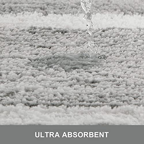 COSYLAND Alfombra de Baño, Alfombra de Baño Lavable Antideslizante, Alfombra Absorbente, Alfombra de Baño Suave, Gris (40x60cm)