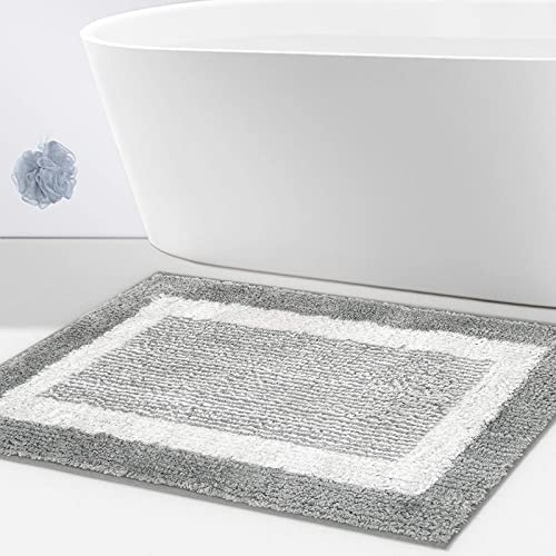 COSYLAND Alfombra de Baño, Alfombra de Baño Lavable Antideslizante, Alfombra Absorbente, Alfombra de Baño Suave, Gris (40x60cm)