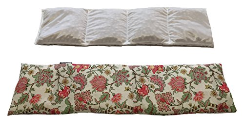 COVERBAGBCN Saco térmico Cervical con Doble Funda con Huesos de Cereza Flores