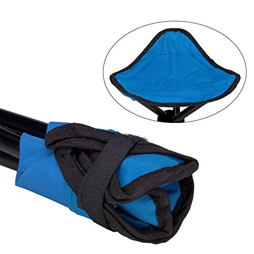 COVVY Taburete de trípode portátil plegable de lona de 3 patas para senderismo, camping, pesca, picnic, playa, barbacoa, viajes, asiento de jardín (azul)