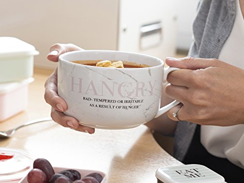 Creative Tops Ava & I Hangry 523332 - Taza de cerámica con tapa, 700 ml, color blanco