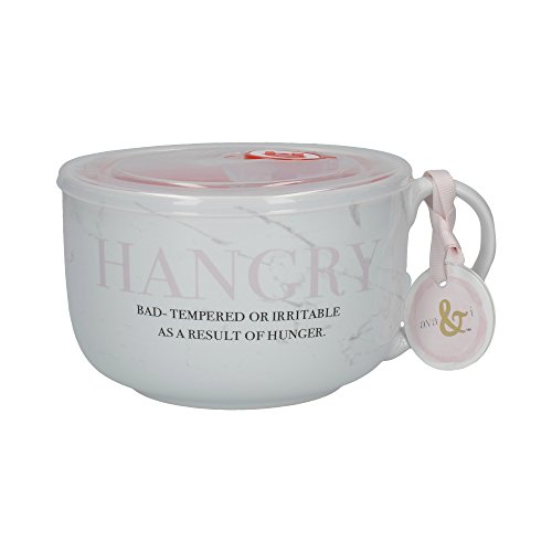 Creative Tops Ava & I Hangry 523332 - Taza de cerámica con tapa, 700 ml, color blanco