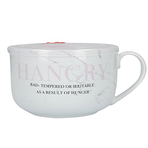 Creative Tops Ava & I Hangry 523332 - Taza de cerámica con tapa, 700 ml, color blanco
