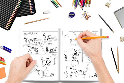 Crée ta propre bande dessinée: 100 planches de BD vierges pour adultes, ados & enfants : couverture de licorne 2841