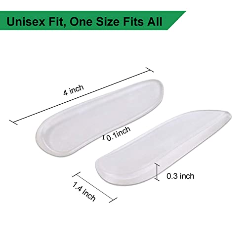 Creely 4 pares de plantillas de silicona con cuña de talón medial y lateral - inserciones adhesivas correctivas para zapatos