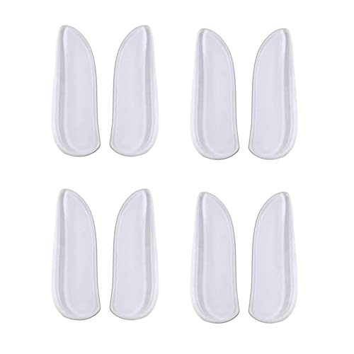 Creely 4 pares de plantillas de silicona con cuña de talón medial y lateral - inserciones adhesivas correctivas para zapatos