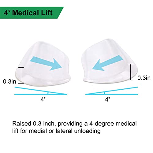 Creely 4 pares de plantillas de silicona con cuña de talón medial y lateral - inserciones adhesivas correctivas para zapatos