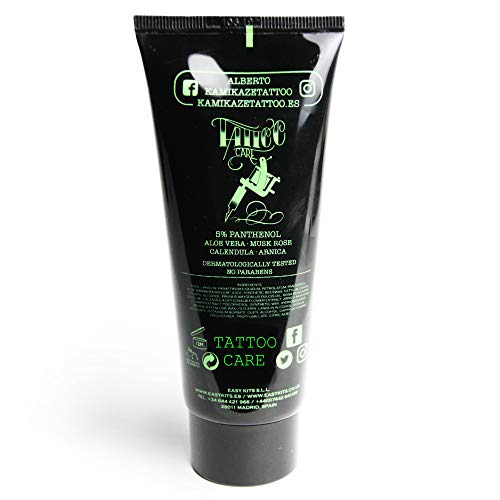 Crema para curar Tatuajes recién hechos 100g - Pomada Curado Tattoo - Post Tattoo Care - Ideal para Mantener e Hidratar la Piel Tatuada - Made in Spain (Grande, 100 mg)