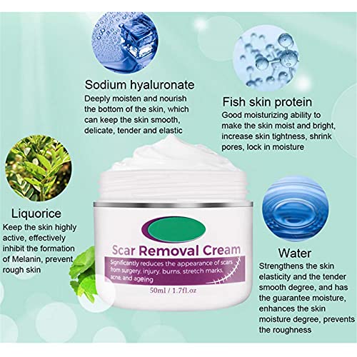 Crema para Revitalizar La Piel Sin Cicatrices, Crema para Eliminar Cicatrices, Crema para Cicatrices QuirúRgicas, Crema para EstríAs Para El Embarazo, Crema para Quemar Cicatrices (1 pieza)
