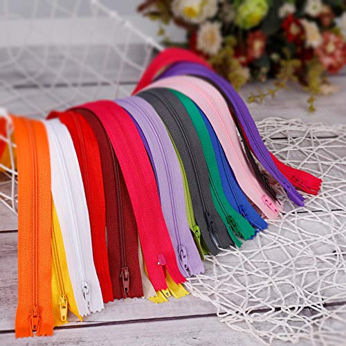 Cremalleras de Colores de Costura, Multicolor Nailon Cremalleras, 30cm/ 100 Piezas Bobina para Sastre Bricolaje Coser Ropa y Manualidades Artes (20 Colores)