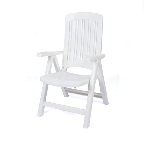 CREVICOSTA QUALITY MARK MARCAS DE CALIDAD SILLÓN Carmen Blanco. 5 Posiciones. Resina RECICLABLE 100%. Jardines Y TERRAZAS Elegantes con Este Bonito SILLÓN.