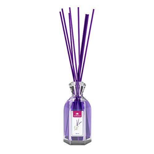 CRISTALINAS. Ambientador Mikado Clásico. Difusor con Varillas de ratán. Formula sin Alcohol. Máxima duración, más de 16 semanas. 180ml de Capacidad. Aroma Lavanda y Lilas. (180ml)