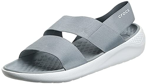 Crocs LiteRide Stretch Sandal W Mujer Sandali, Gris (Light Grey/White), 38/39 EU