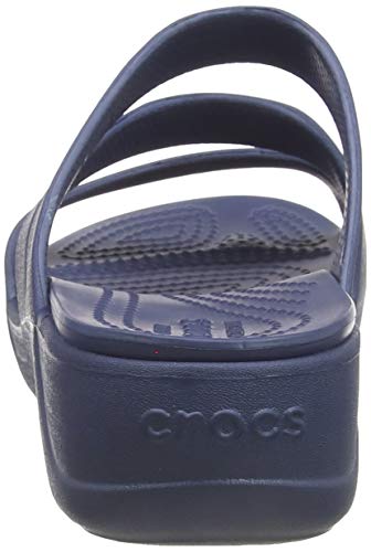 Crocs Monterey Strappy Wedge Mujer Zeppe, Azul (Navy), 39/40 EU