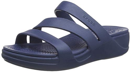 Crocs Monterey Strappy Wedge Mujer Zeppe, Azul (Navy), 39/40 EU