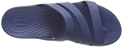 Crocs Monterey Strappy Wedge Mujer Zeppe, Azul (Navy), 39/40 EU