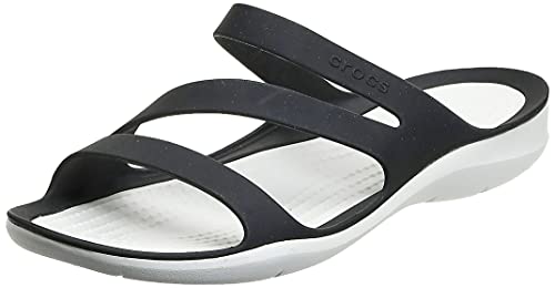 Crocs Swiftwater Sandal Mujer Sandal, Negro (Black/White), 39/40 EU