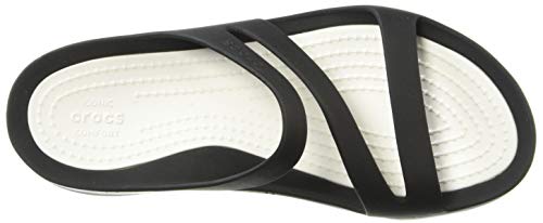 Crocs Swiftwater Sandal Mujer Sandal, Negro (Black/White), 41/42 EU