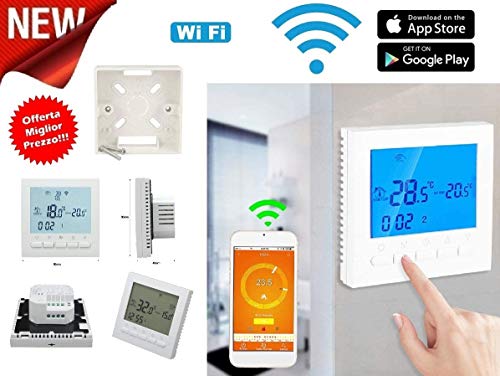 Cronotermostato WiFi control remoto online termostato smartphone Apple iOS Android caldera gas programable pantalla LCD APP gratuita AC220V 3A kit completo de caja