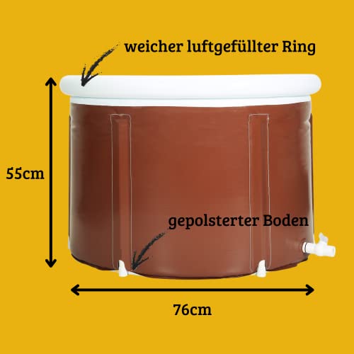 CRS Pequeña bañera plegable de 76 cm de diámetro x 55 cm para adultos y niños, se adapta a la ducha y al baño pequeño, ideal también para baño helado y como bañera infantil.