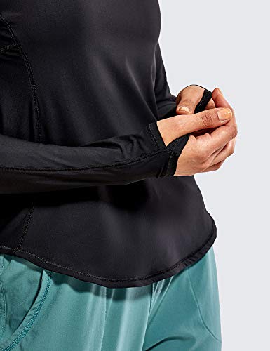 CRZ YOGA Light and Stretch Ropa Deportiva Sport Camiseta de Manga Larga de Mujer Negro 40