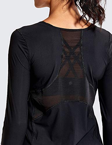 CRZ YOGA Light and Stretch Ropa Deportiva Sport Camiseta de Manga Larga de Mujer Negro 40