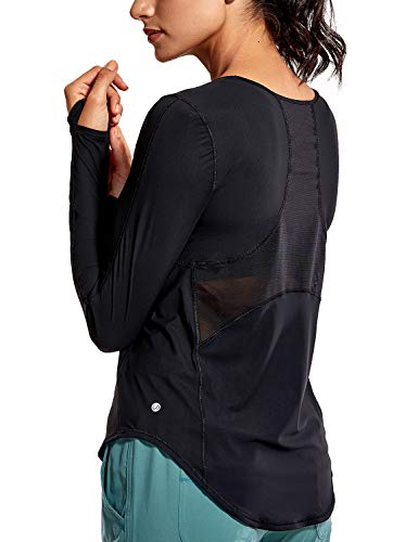 CRZ YOGA Light and Stretch Ropa Deportiva Sport Camiseta de Manga Larga de Mujer Negro 40