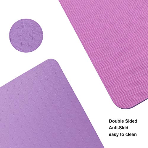 CSFLY Esterilla de yoga antideslizante e impermeable, esterilla de gimnasia, de calidad, elastómero termoplástico, esterilla de entrenamiento, para yoga, pilates, fitness, gimnasia, 183 x 61 x 0,6 cm