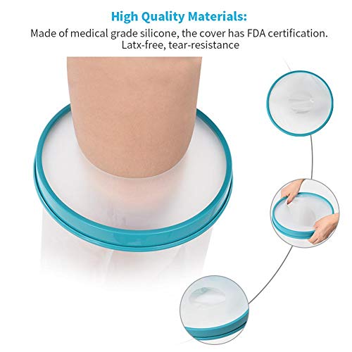 Cubierta de yeso de pierna impermeable para ducha Cubierta de yeso de pierna corta sellada reutilizable para adultos para ducha Vendaje apretado y vendaje de pierna Baño Herida Parte lejos de la humed