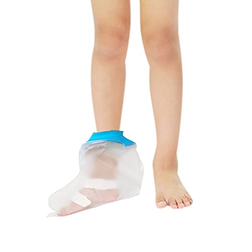 Cubierta impermeable para pies para niños, protector de pies impermeable para la ducha funda impermeable para el tobillo para ducha y fundición de yeso reutilizable para ducha