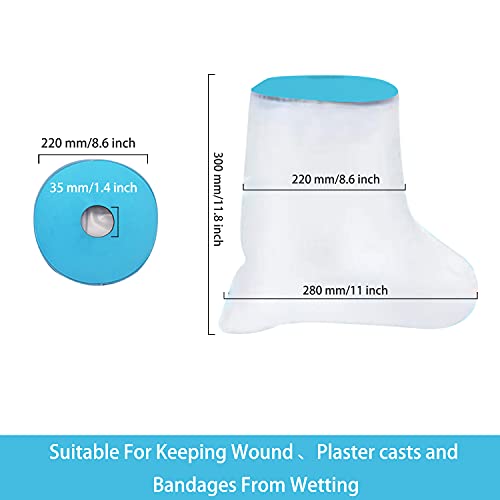 Cubierta impermeable para pies para niños, protector de pies impermeable para la ducha funda impermeable para el tobillo para ducha y fundición de yeso reutilizable para ducha