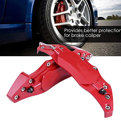 Cubierta Sin Fin 2pcs del Protector del Calibrador del Freno de Aluminio del Coche Protector de Cubierta para el eje deRueda 16in-17in Medio(Rojo)