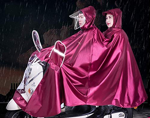 Cubierta sombrilla motocicleta eléctrica universal, poncho lluvia scooter doble, impermeable doble protección para adultos, reutilizable, para bicicleta, bicicleta, motocicleta, ciclismo al aire libr