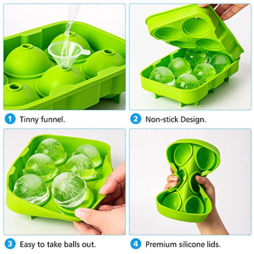 Cubiteras para Hielo Silicona, Gyvalza 2pcs Molde Hielo, Moldes para Cubitos de Hielo, Silicona Sin BPA Bandeja de Hielo para Congelarse Alimentos para Cola, Cócteles, Whisky