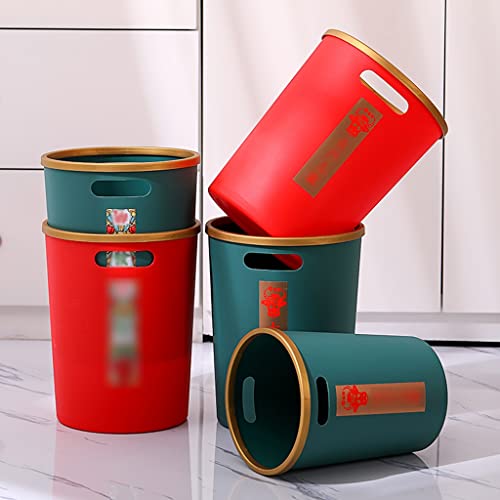 Cubo de Basura Basura Can Baño Hogar Sin CUBIERTE AUSIÓN PRINCIPIANDO RING CON MANERA DE RESIDUOS COCINA DE COCINA DE OFICINA DE OFICINA DE OFICINA CREATIVA PLÁSTICO DE BASURA PEQUEÑAS PEQUEÑAS PEQUEÑ