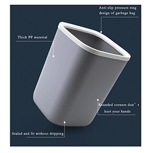 Cubo de Basura Bote de basura for el hogar Latas de basura doméstico Luz Moderna Luz de basura No Cubierta Apressando Anillo Capacidad de gran capacidad Papelera de reciclaje para Cocina, Baño, Inodor