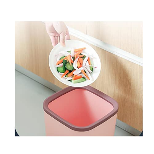 Cubo de Basura Bote de basura for el hogar Latas de basura doméstico Luz Moderna Luz de basura No Cubierta Apressando Anillo Capacidad de gran capacidad Papelera de reciclaje para Cocina, Baño, Inodor