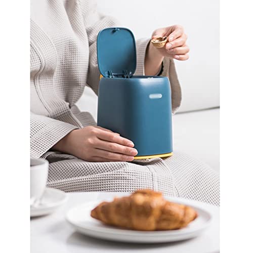 Cubo de Basura Mini la basura de escritorio puede encimera las latas de basura de WastBasket con tapa pequeña cesta de basura basura de basura for mesa de mesa de mesa dormitorio baño cocina para Coci