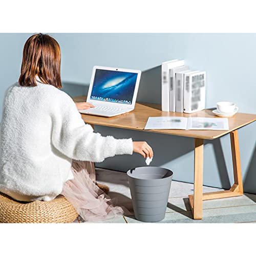 Cubo de Basura Pasada redonda de plástico PUEDE OFICINA DESPUÉS DE LA OFICINA ABIERTE ABRIR Latas de basura de basura Papelera de contenedor de basura for baño Cocina Oficina para Cocina, Baño, Inodor