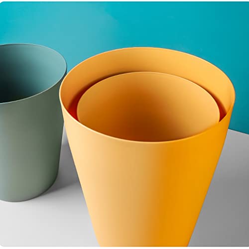 Cubo de Basura Pequeña basura de basura redonda de plástico de plástico Papelera abierta Papelera de contenedor de basura for baño Cocina Oficina para Cocina, Baño, Inodoro, Etc ( Color : A )
