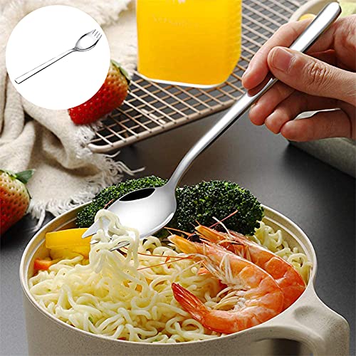 Cuchara Tenedor Tenedores de Pasta de Arroz Cuchara Tenedor Acampada y Senderismo Cuchara Tenedor Camping Cuchara Tenedor Cucharas Portátiles Creativas para Frutas,Helados,Postres Juego de 10 Piezas