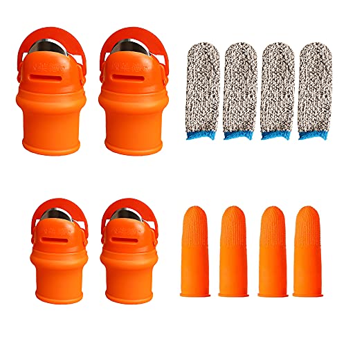Cuchilla de Pulgar,12 Pcs Cuchillo de Dedo Herramienta,Cuchillo de Dedo de Silicona de JardíN,No Es FáCil de Oxidar, Con Catres para Dedos Anti-Corte,Para JardineríA,Cosecha de Verduras y Frutas