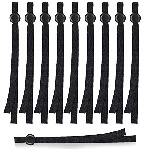 Cuerda Elástica, 100 Piezas Silicona para Tope de Cordón, Cuerda Elastica Manualidades, Tope Cordón Ajustable con Gancho para Enhebrar, para Cordón Elástico para Costura y Manualidades DIY, Negro